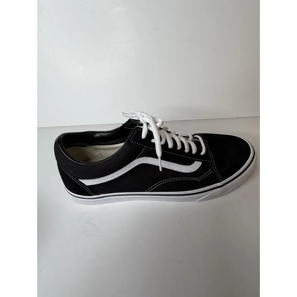 VANS Old Skool Back White Low Top Sneakers Men's 10.5 Classic Skate Shoes NWOB